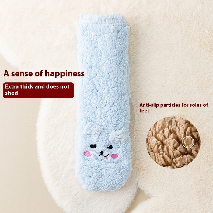 Plushridge Extra-Thick Coral Fleece Floor Socks with Non-Slip Sole