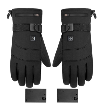 Electric heated gloves with cuff battery pocket