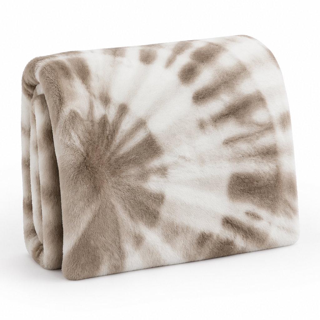 Swirl Tie-Dye Faux Fur Throw Blanket – Soft &amp; Breathable