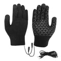 USB heated knit gloves with touchscreen tips