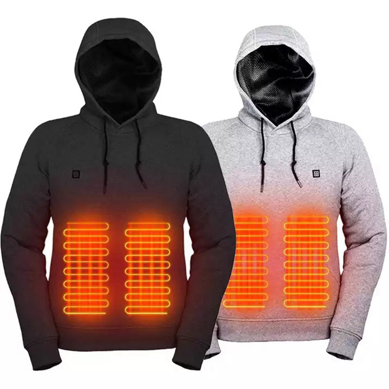 Heated pullover hoodie with power bank