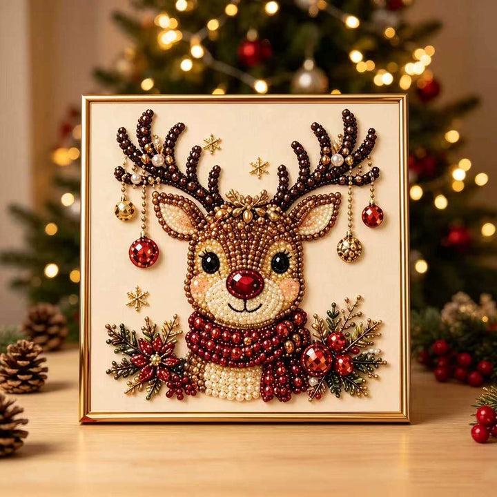 Framed Christmas diamond painting of Santa Claus