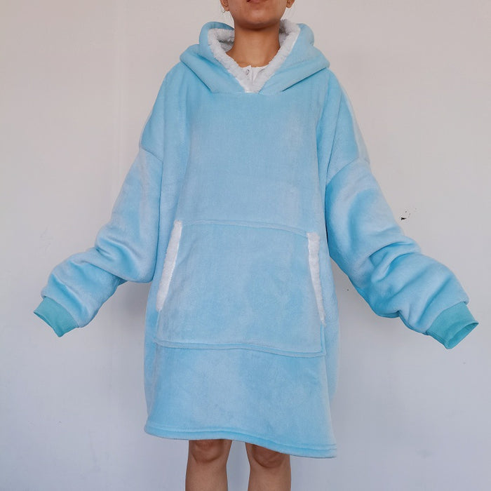 Plushridge Oversized Sherpa Blanket Hoodie with Big Pocket