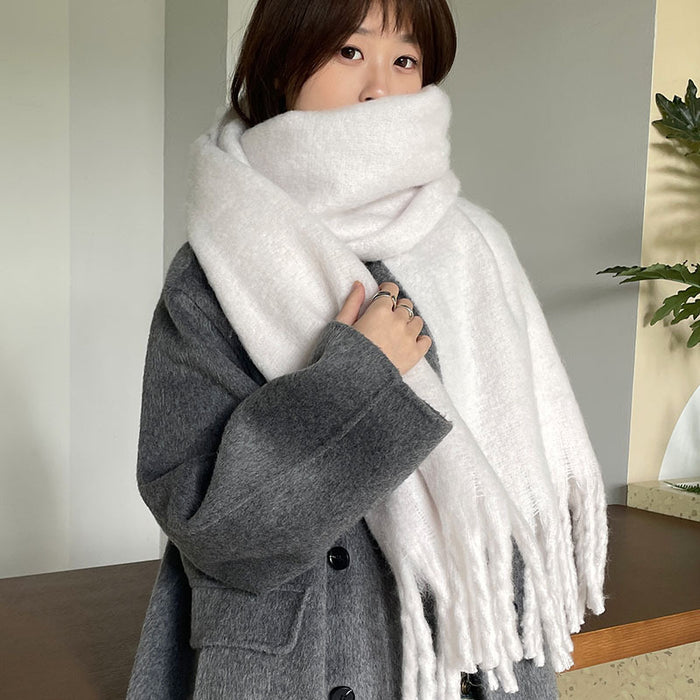 Plushridge Chunky Fluffy Oversized Scarf with Long Tassels