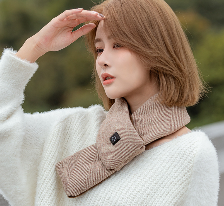 Plushridge™ Cotton Heated Scarf with 3 Heat Levels and 7-Hour Battery