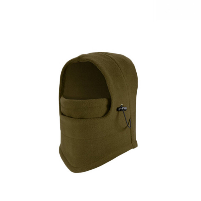 Fleece balaclava hat with drawstring