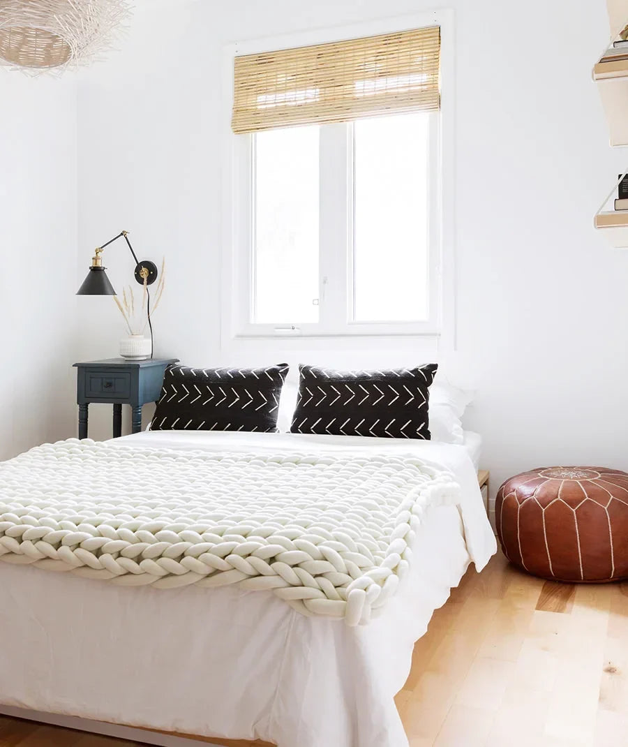 Chunky Knit Throw Handmade Weighted Blanket - SUPER COZY &amp; CALMING BLANKET
