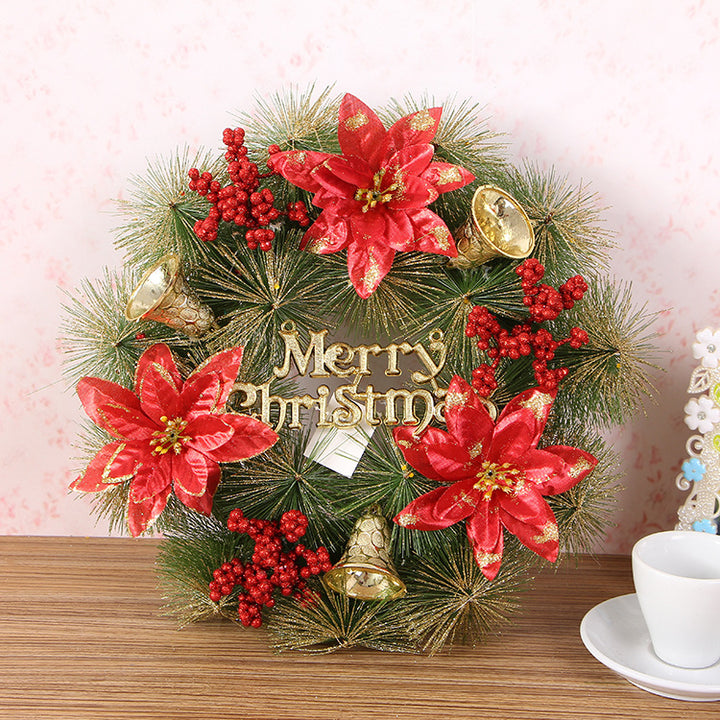 Natural Pine Christmas Wreath With Pine Cones and Frosted Clover