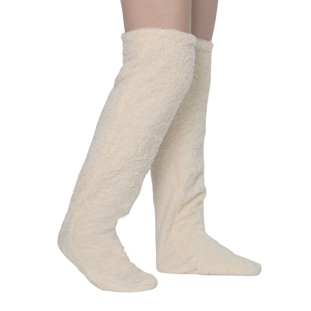 Fluffy over-the-knee plush leg socks