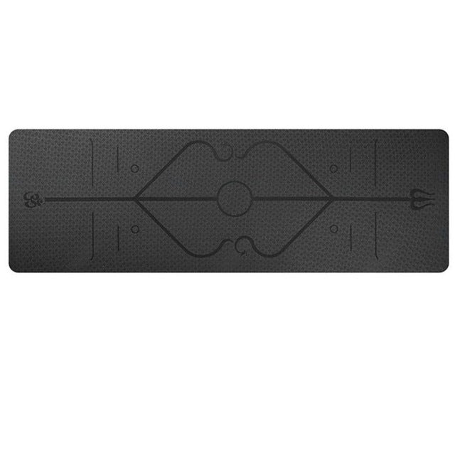 TPE yoga mat with alignment lines
