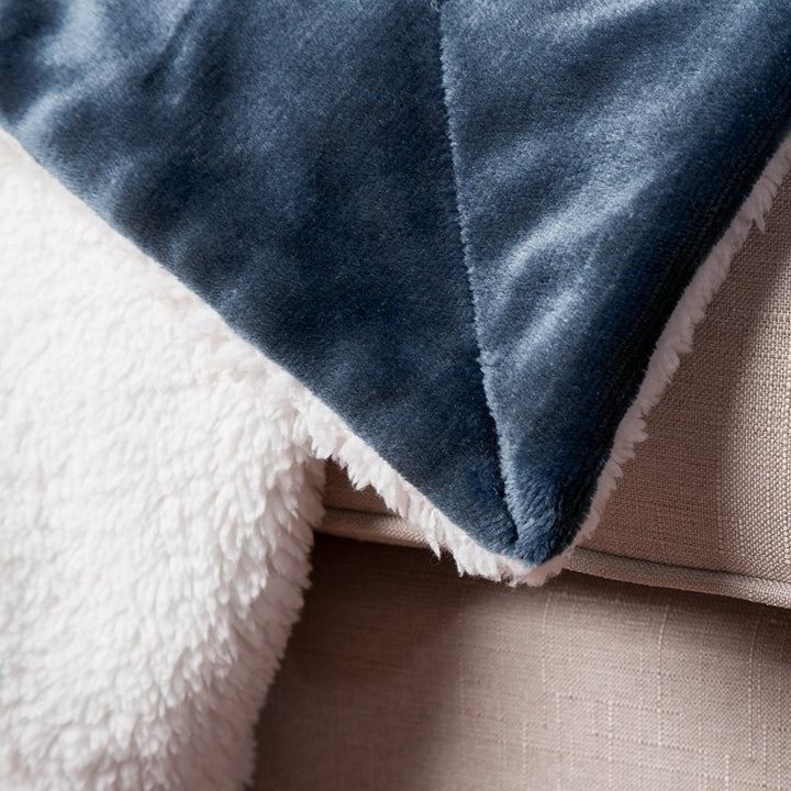 Sherpa Lamb Fleece Blanket, Flannel Throw in 4 Colors