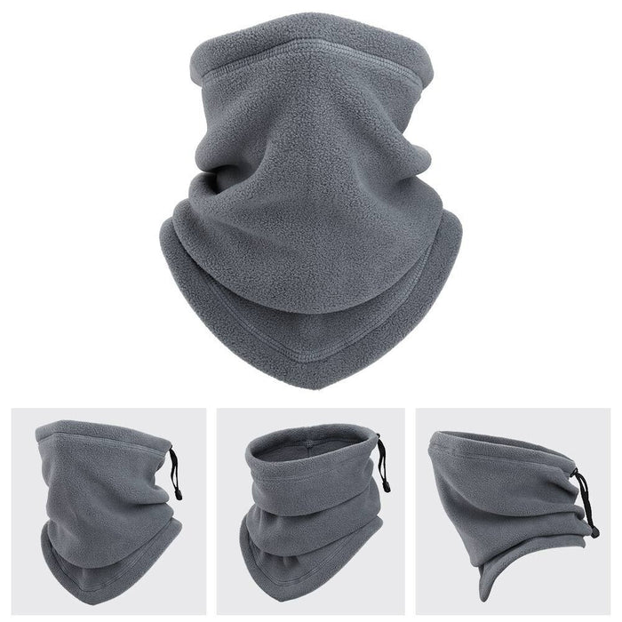 Plushridge Fleece neck gaiter and half face mask with drawstring, unisex