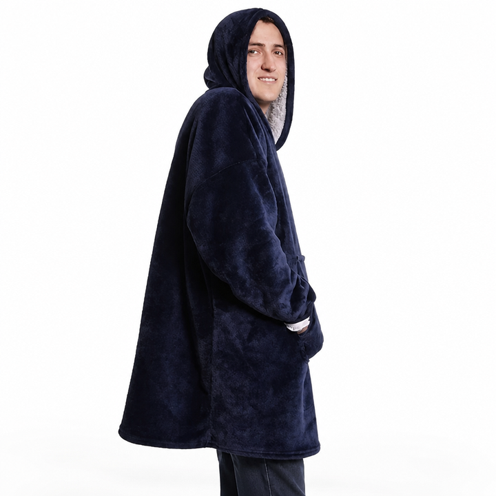 Ultra-Soft Oversized Sherpa Hoodie Blanket with Big Pocket