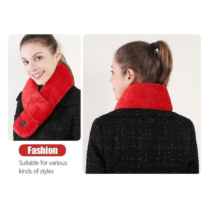 Heated Scarf with Vibration Massage and 3000 mAh Battery – Plushridge