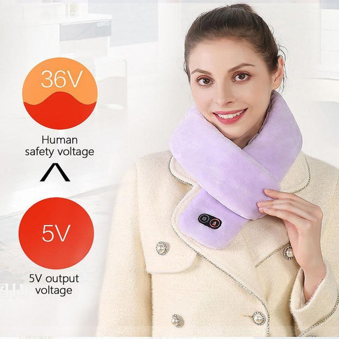Plushridge™ Heated Scarf with Vibration Massage and 3000 mAh Battery