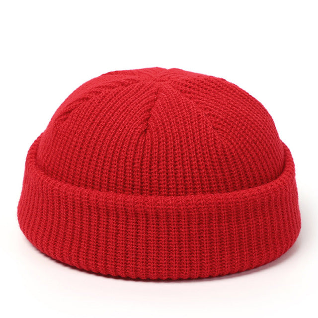Plushridge Short Ribbed Fisherman Beanie with Turn-Up Cuff