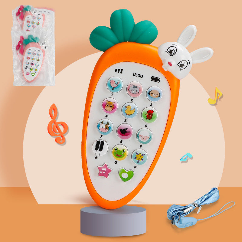 Orange carrot-shaped baby toy phone