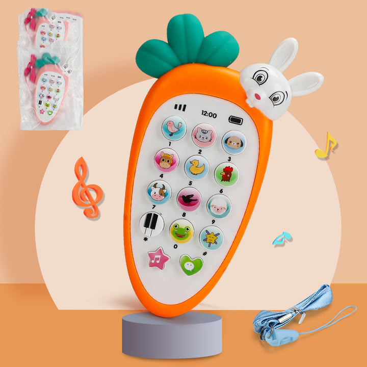 Orange carrot-shaped baby toy phone