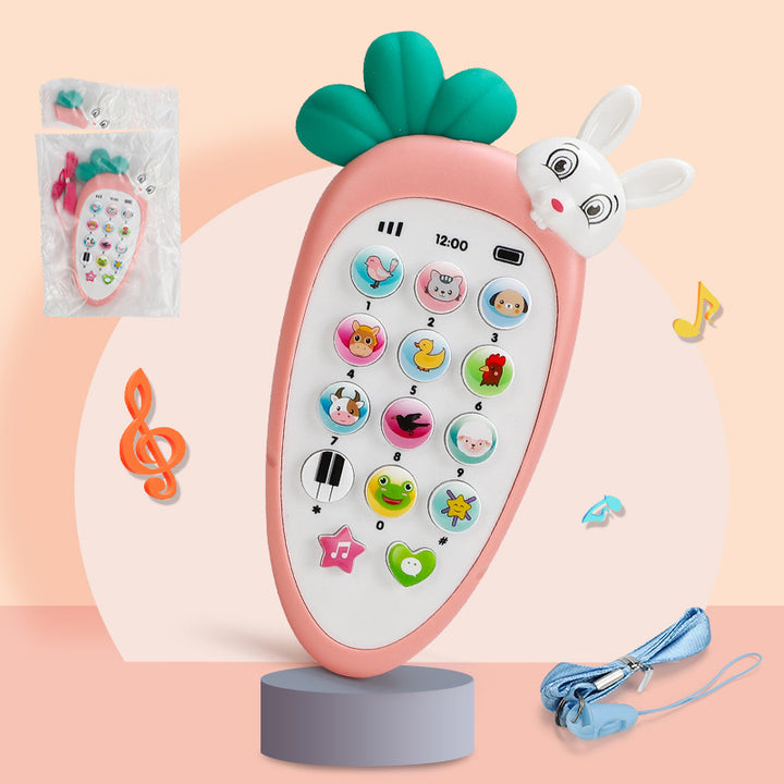 Orange carrot-shaped baby toy phone