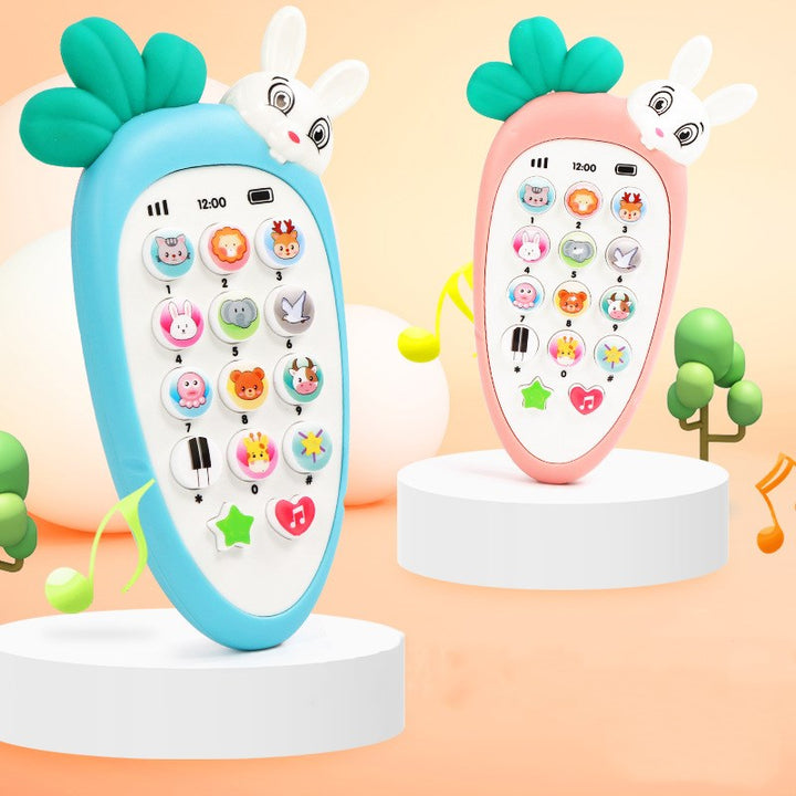Orange carrot-shaped baby toy phone