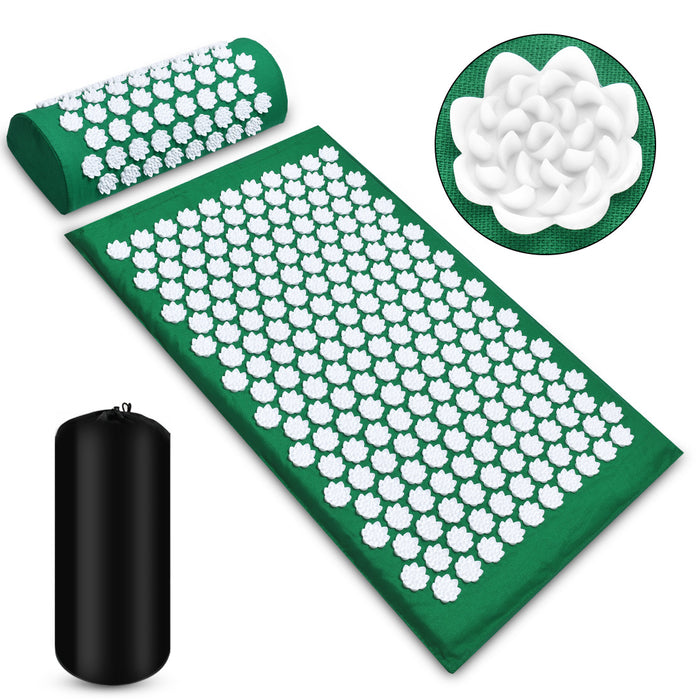 Plushridge Acupressure Mat and Pillow Set with Carry Bag