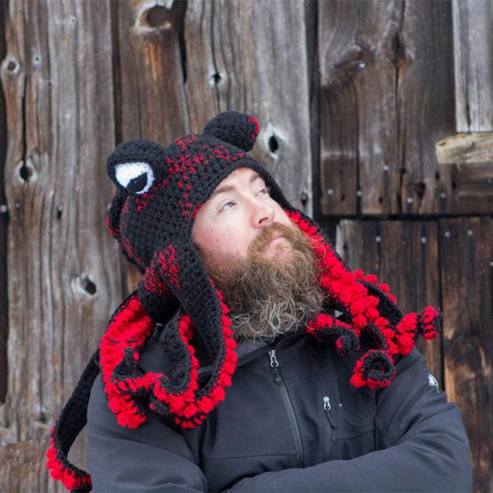 Plushridge Hand-Crocheted Octopus Hat with Curly Tentacles