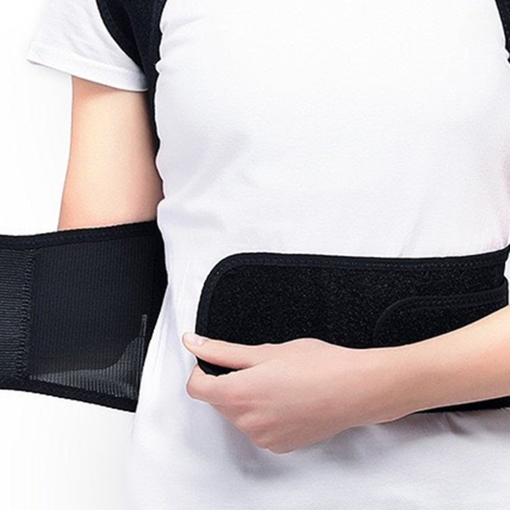 Black back posture corrector with stays