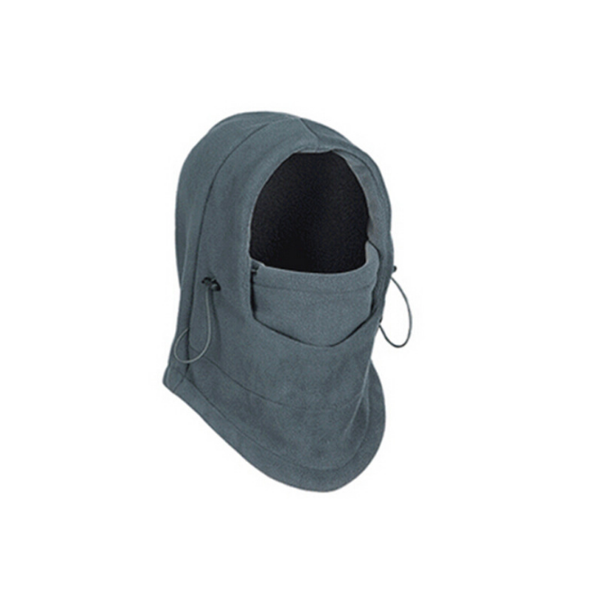 Fleece balaclava hat with drawstring