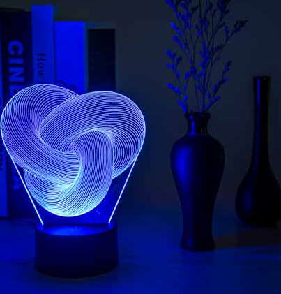 Twisted knot 3D illusion acrylic lamp