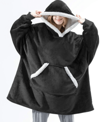 Plushridge™ Oversized Fleece Hoodie Blanket with Extra-Large Hood
