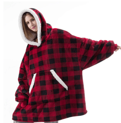 Plushridge™ Oversized Fleece Hoodie Blanket with Extra-Large Hood