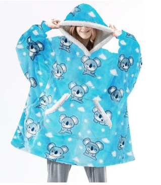 Oversized Fleece Hoodie Blanket with Extra-Large Hood
