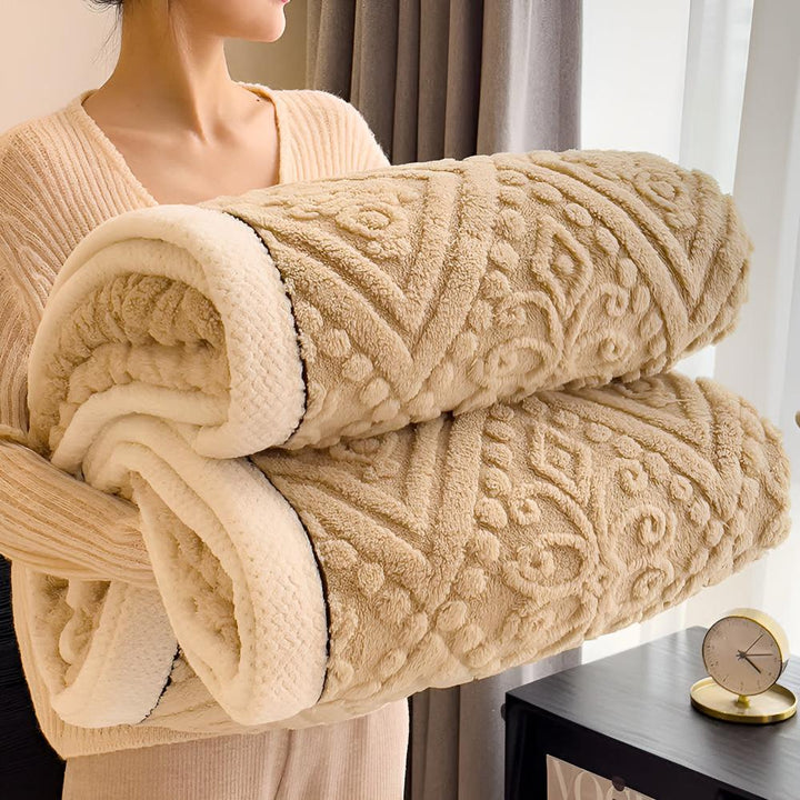Mandala Carved Velvet Sherpa Blanket