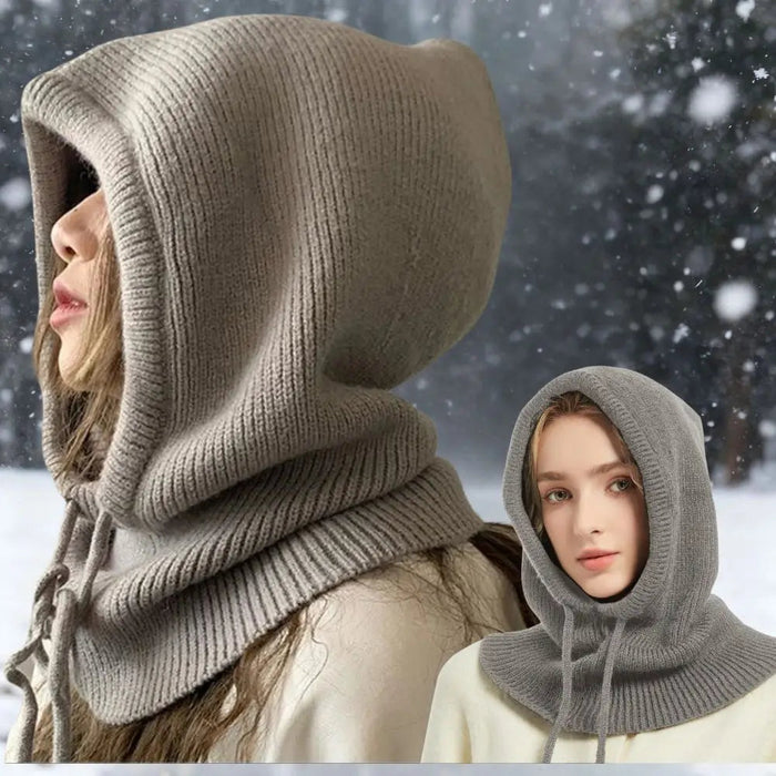Plushridge™ Knit Hooded Balaclava and Neck Warmer in Soft Cashmere Knit