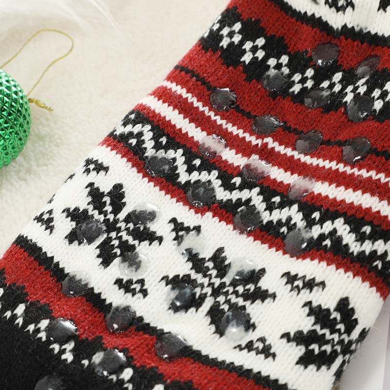 Ultra-Thick Snowflake Slipper Socks with Silicone Grippers