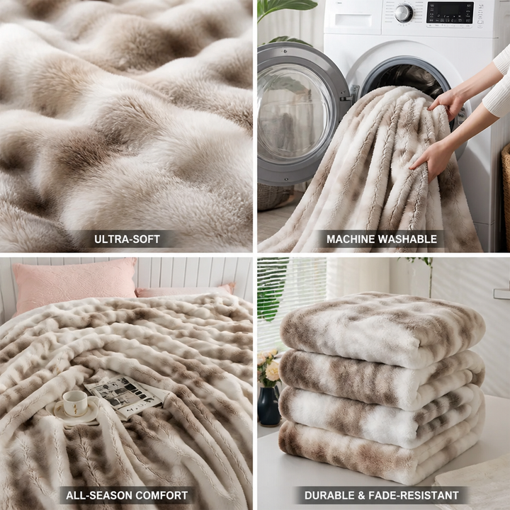 Swirl Tie-Dye Faux Fur Throw Blanket – Soft &amp; Breathable