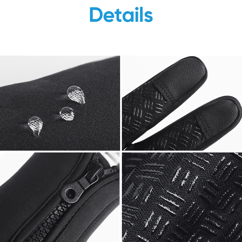 Warm Thermal Gloves with 3 Touchscreen Fingers and Zip Fit