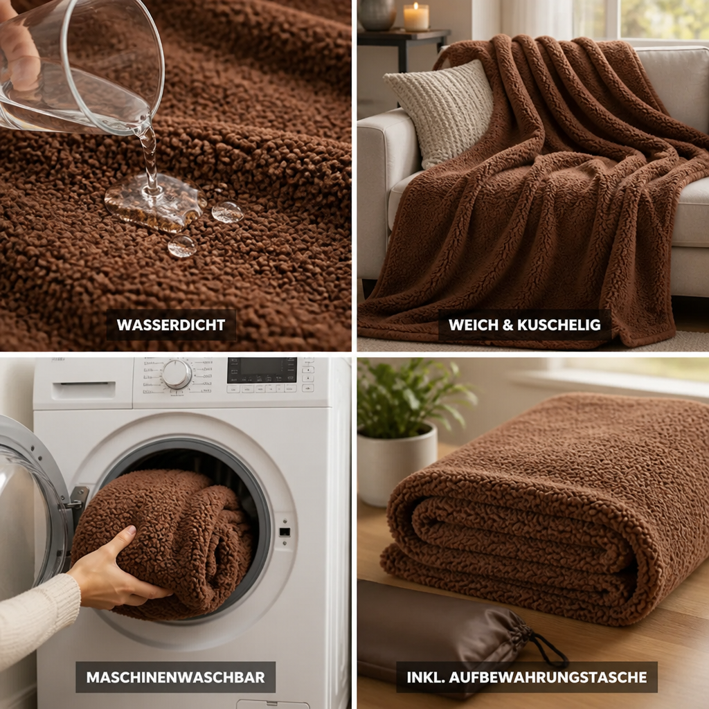 Waterproof Soft Fleece Throw Blanket with Quick-Dry Finish