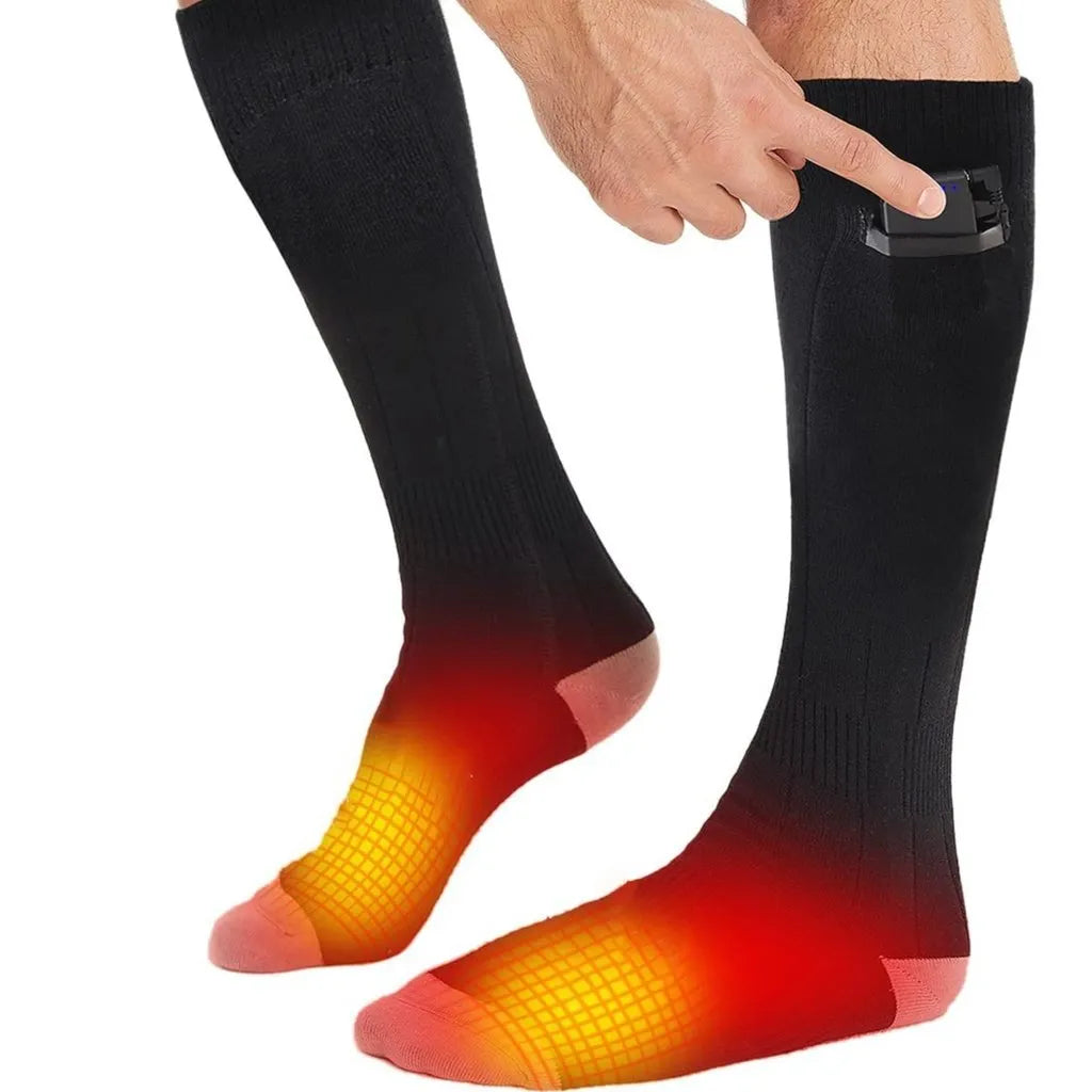 Rechargeable Heated Socks, 2 Pairs with 3 Heat Settings – Plushridge