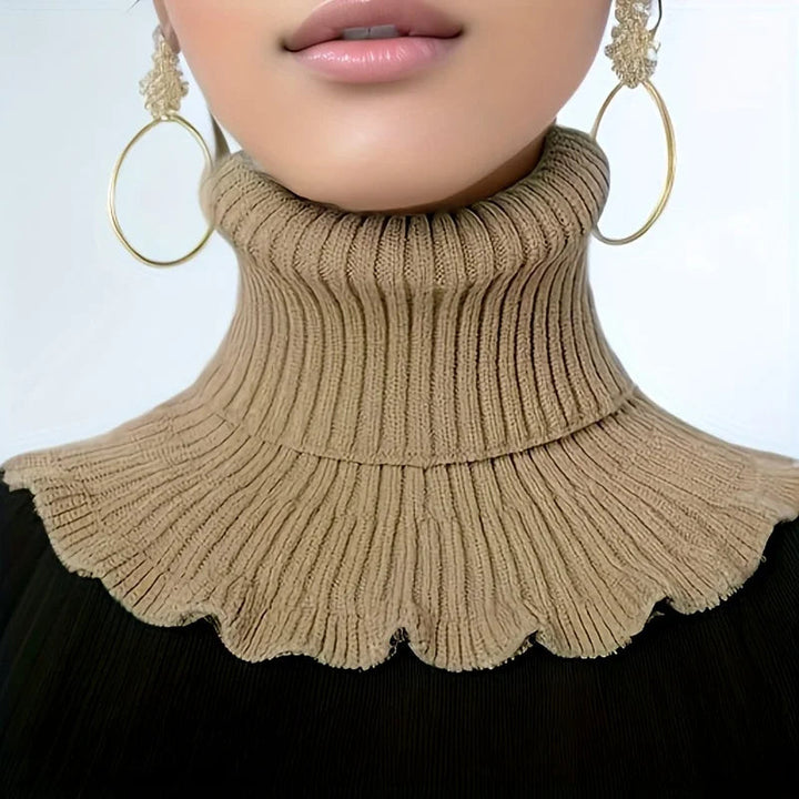 Elegant Knitted Turtleneck Neck Scarf for Women