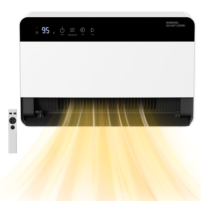 Plushridge Wall-Mounted Space Heater 1500W with Remote and 4 Modes
