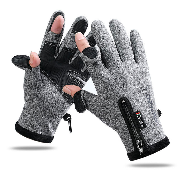 Plushridge Winter Gloves with Flip-Open Fingertips and Magnet Hold