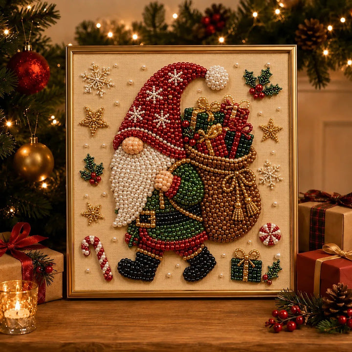 Christmas pearl diamond painting of Santa