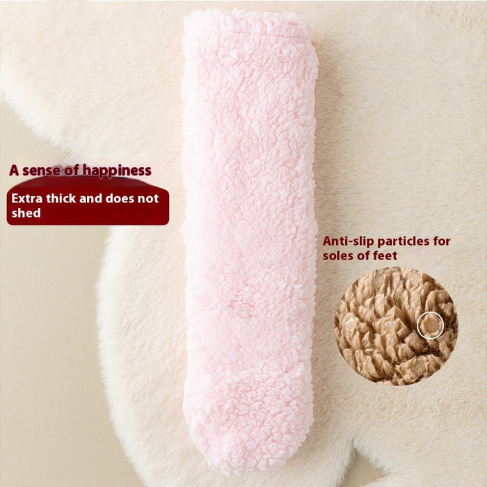 Plushridge Extra-Thick Coral Fleece Floor Socks with Non-Slip Sole