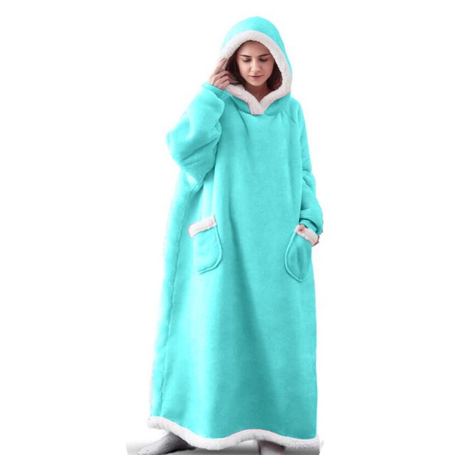 Plushridge™ Extra-Long Hooded Snuggle Blanket with Sleeves – Unisex