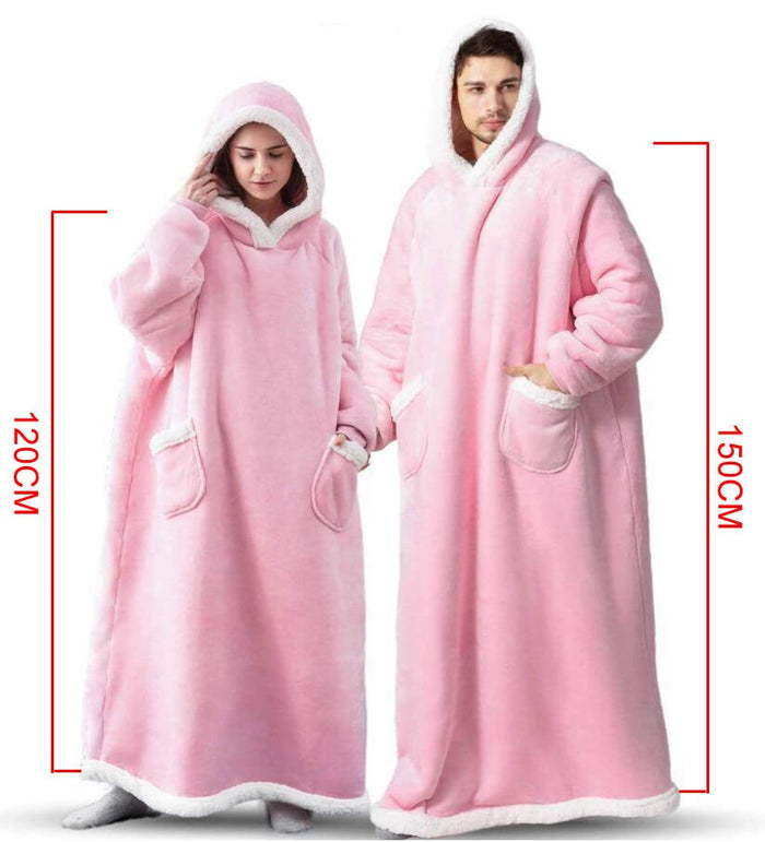 Plushridge™ Extra-Long Hooded Snuggle Blanket with Sleeves – Unisex