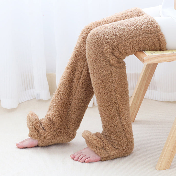 Fuzzy lilac over-the-knee plush socks