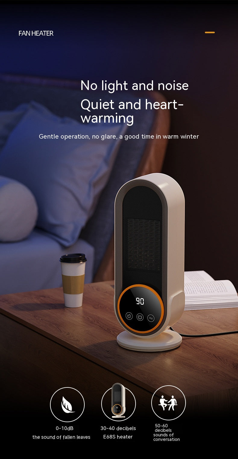 White ceramic tower heater with LED touch display
