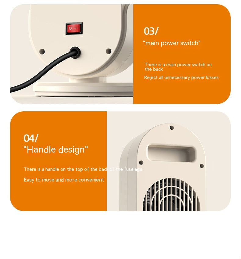 White ceramic tower heater with LED touch display