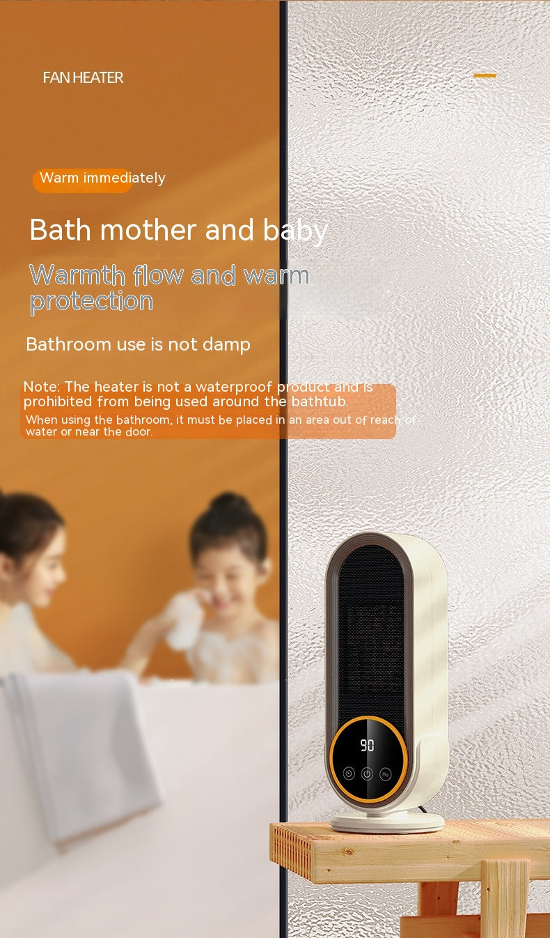 White ceramic tower heater with LED touch display